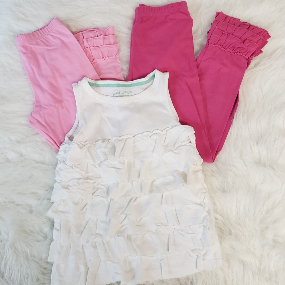 Kelly's Kids Mini Boden ruffle leggings top 9 10